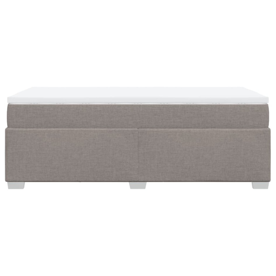 Cama box spring con colchón tela gris taupe 90x190