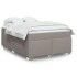 Cama box spring con colchón tela gris taupe 140x190