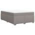 Cama box spring con colchón tela gris taupe 140x190