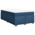 Cama box spring con colchón tela azul 120x190