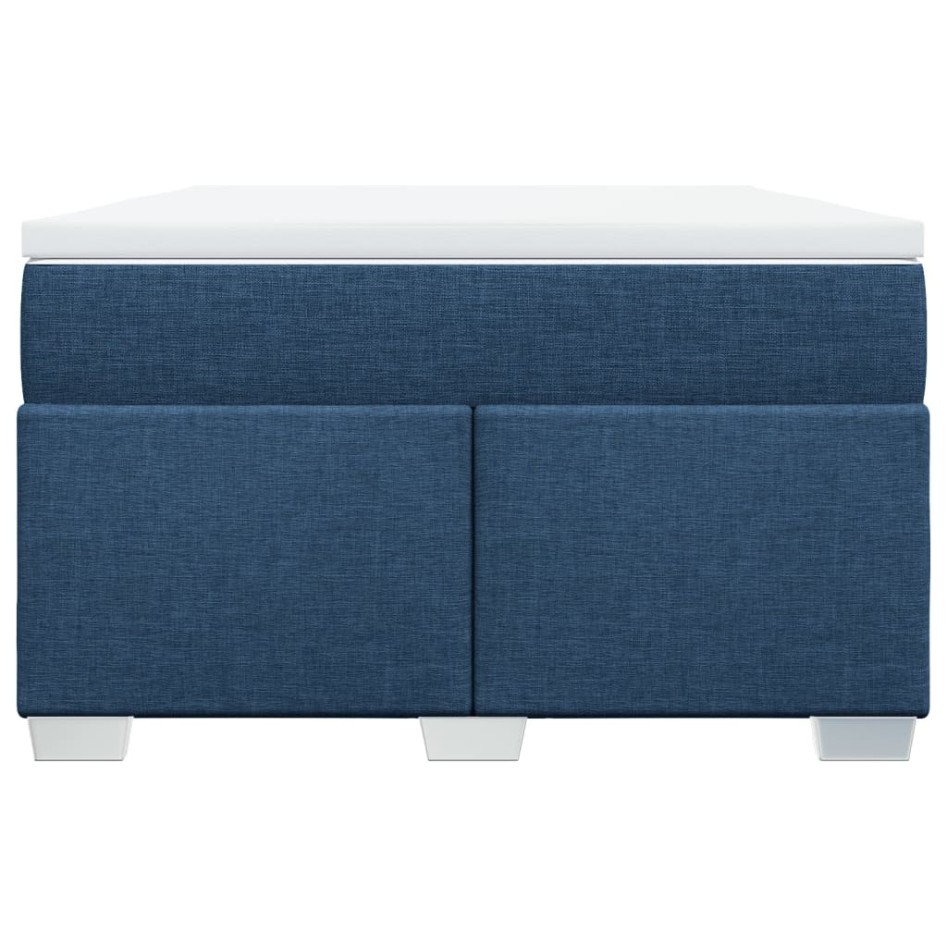 Cama box spring con colchón tela azul 120x190