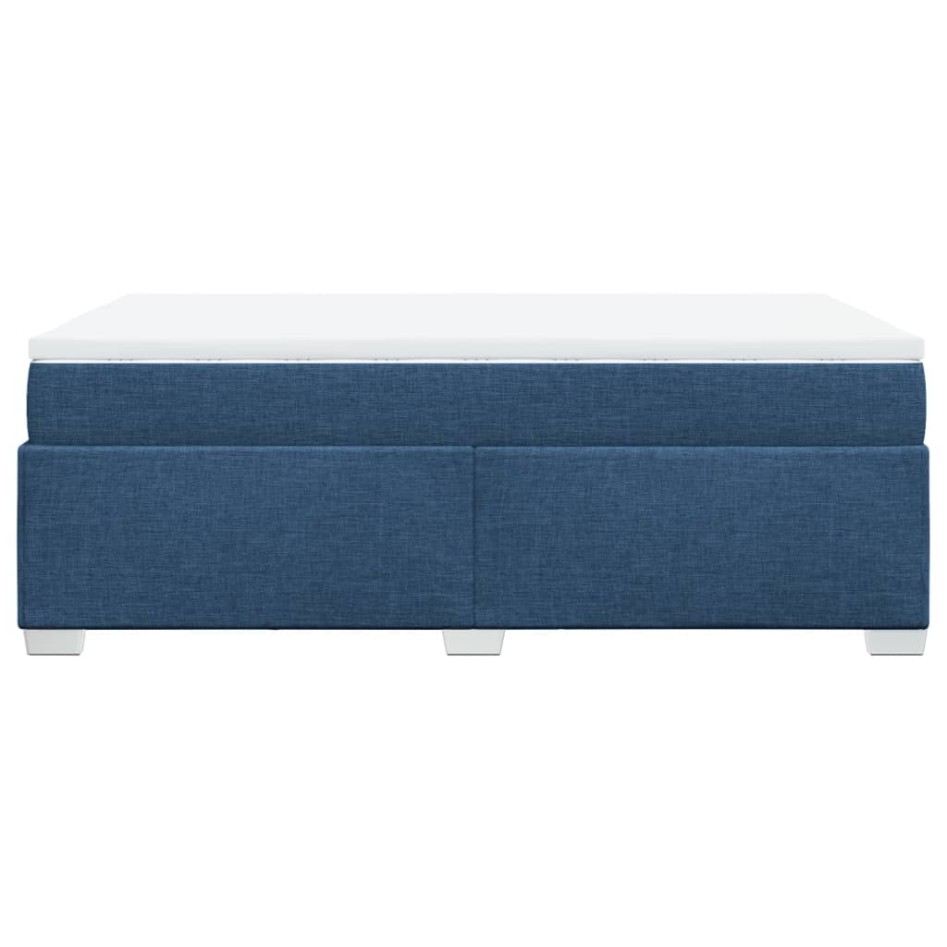 Cama box spring con colchón tela azul 120x190