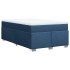 Cama box spring con colchón tela azul 120x190