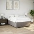 Cama box spring con colchón tela gris taupe 160x200