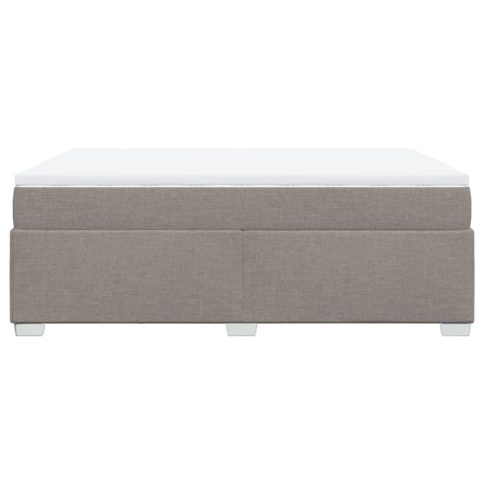 Cama box spring con colchón tela gris taupe 160x200