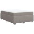 Cama box spring con colchón tela gris taupe 160x200