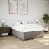 Cama box spring con colchón tela gris taupe 140x200