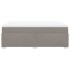Cama box spring con colchón tela gris taupe 140x200