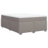 Cama box spring con colchón tela gris taupe 140x200