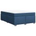 Cama box spring con colchón tela azul 140x190