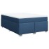 Cama box spring con colchón tela azul 140x200