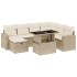 Set de sofás de jardín y cojines 8 piezas ratán sintético