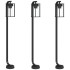 Lámparas de suelo exterior 3 uds acero inoxidable negro 100