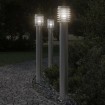 Lámparas de suelo de exterior 3 uds acero inoxidable 110 cm