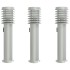 Lámparas de suelo exterior con enchufe 3 uds acero inox 60
