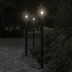 Farolas de exterior 3 unidades acero inoxidable negro 120 cm