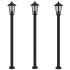 Farolas de exterior 3 unidades acero inoxidable negro 120