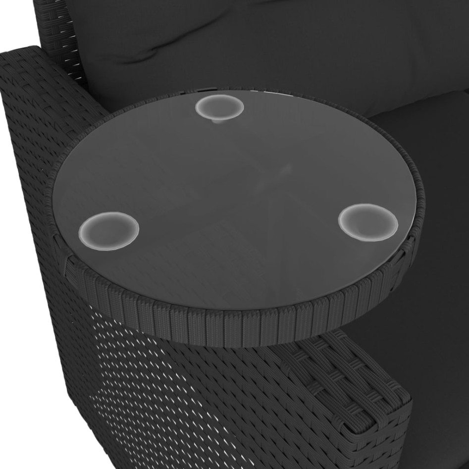 Set de sofás de jardín con cojines 3 pzas ratán sintético