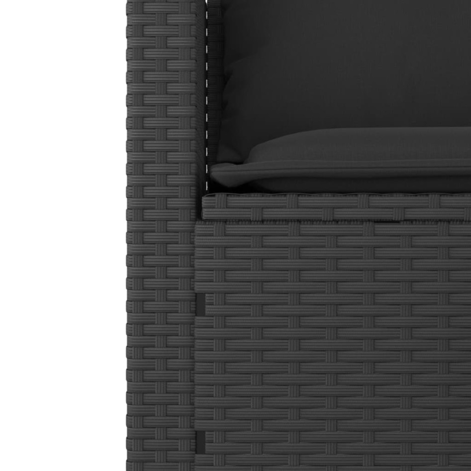 Set de sofás de jardín con cojines 3 pzas ratán sintético