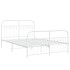 Estructura cama sin colchón con estribo metal blanco 137x190
