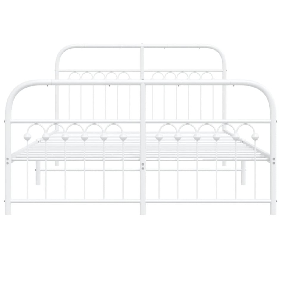 Estructura cama sin colchón con estribo metal blanco 137x190