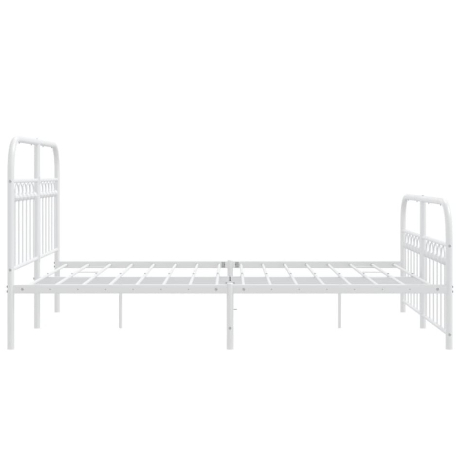 Estructura cama sin colchón con estribo metal blanco 137x190