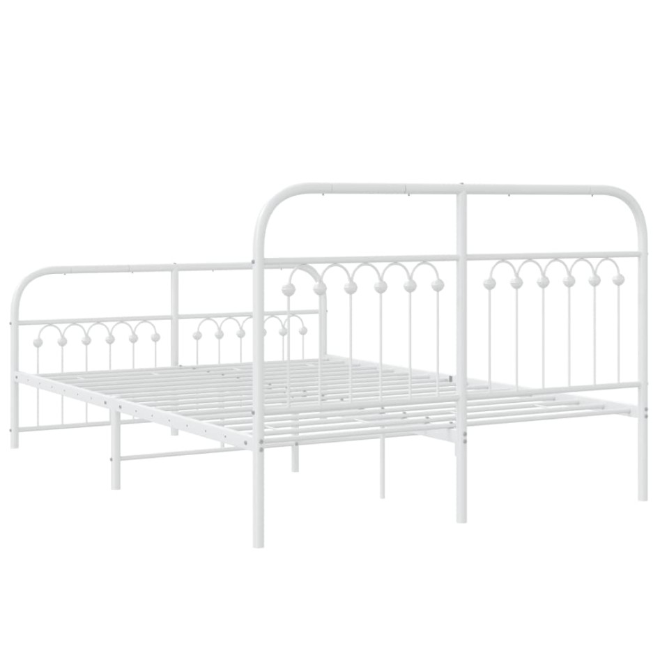 Estructura cama sin colchón con estribo metal blanco 137x190