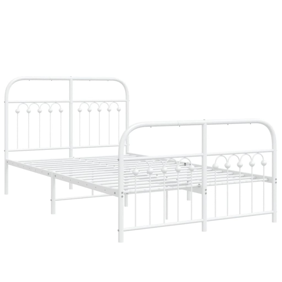 Estructura cama sin colchón con estribo metal blanco 120x190