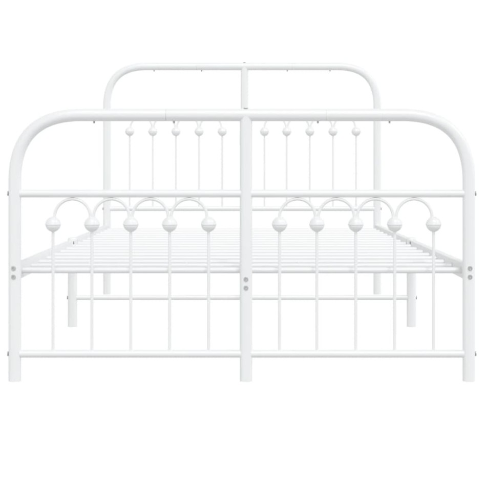Estructura cama sin colchón con estribo metal blanco 120x190