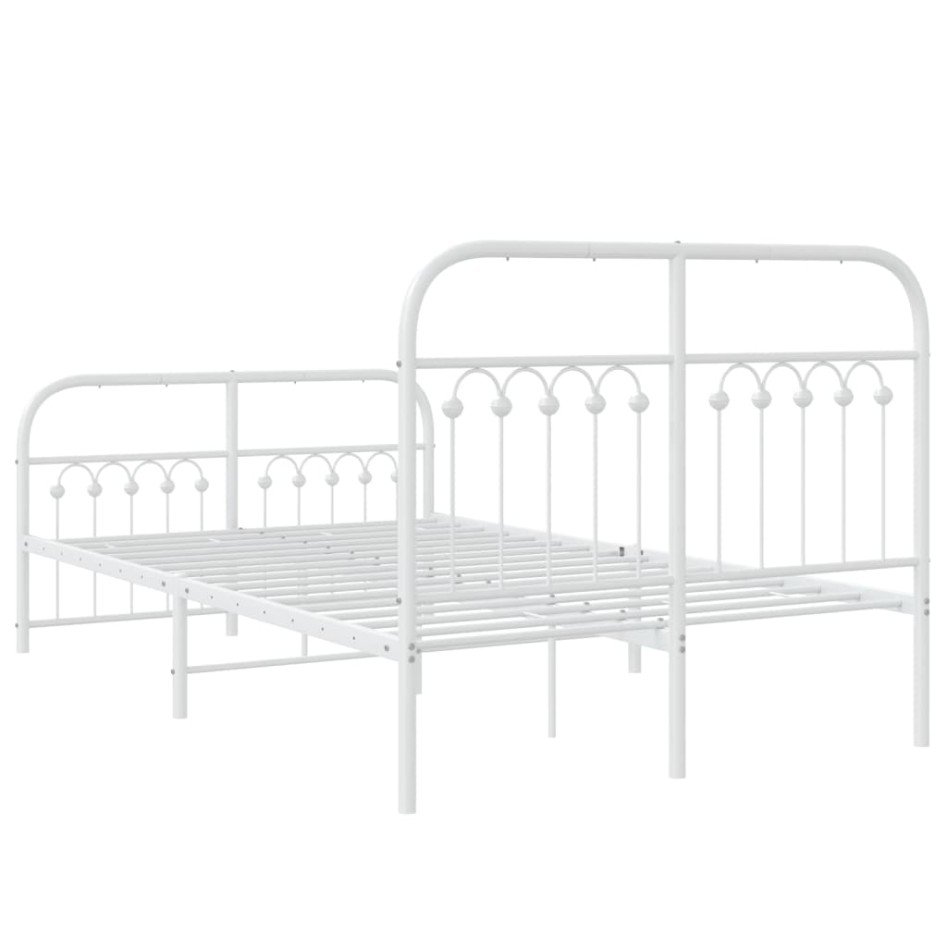 Estructura cama sin colchón con estribo metal blanco 120x190