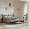 Estructura cama sin colchón con estribo metal negro 140x190 cm