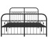 Estructura cama sin colchón con estribo metal negro 140x190