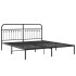 Estructura cama sin colchón con cabecero metal negro 183x213