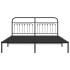 Estructura cama sin colchón con cabecero metal negro 183x213