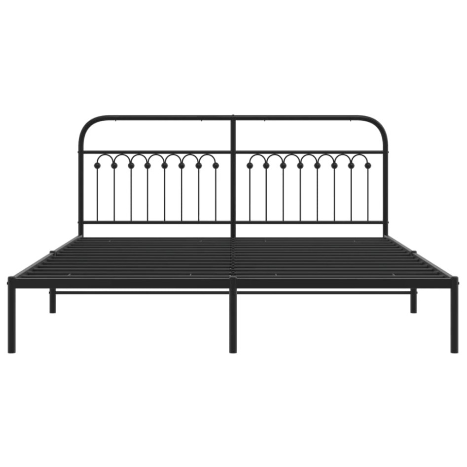 Estructura cama sin colchón con cabecero metal negro 183x213
