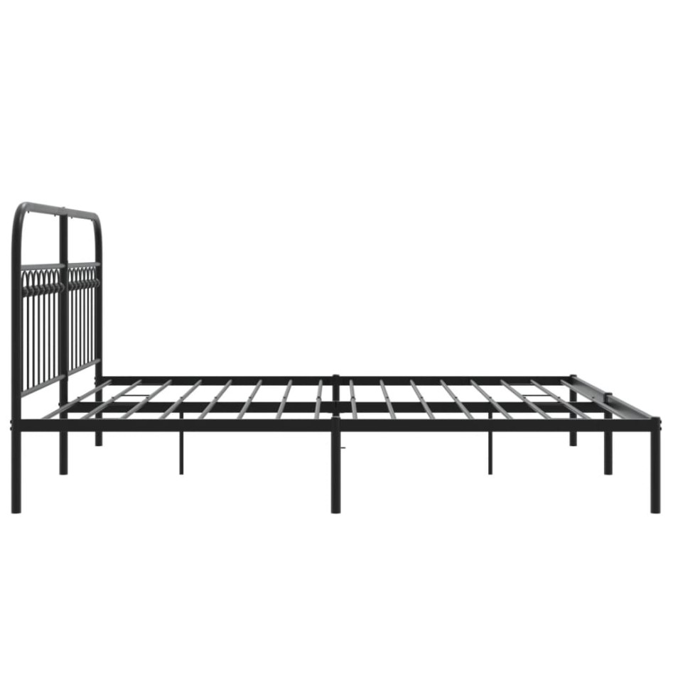 Estructura cama sin colchón con cabecero metal negro 183x213