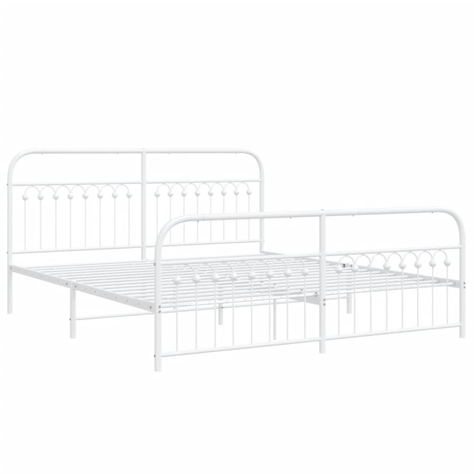 Estructura cama sin colchón con estribo metal blanco 183x213