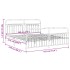 Estructura cama sin colchón con estribo metal blanco 183x213
