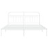 Estructura cama sin colchón con cabecero metal blanco