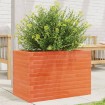 Jardinera de madera maciza de pino marrón cera 70x40x45,5 cm