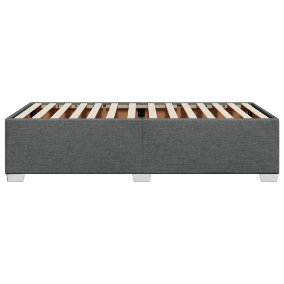 Estructura de cama sin colchón tela gris oscuro 90x190