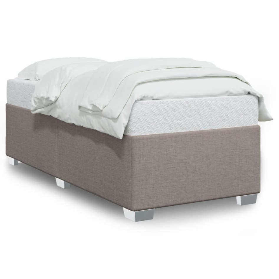 Estructura de cama sin colchón tela gris taupe 100x200