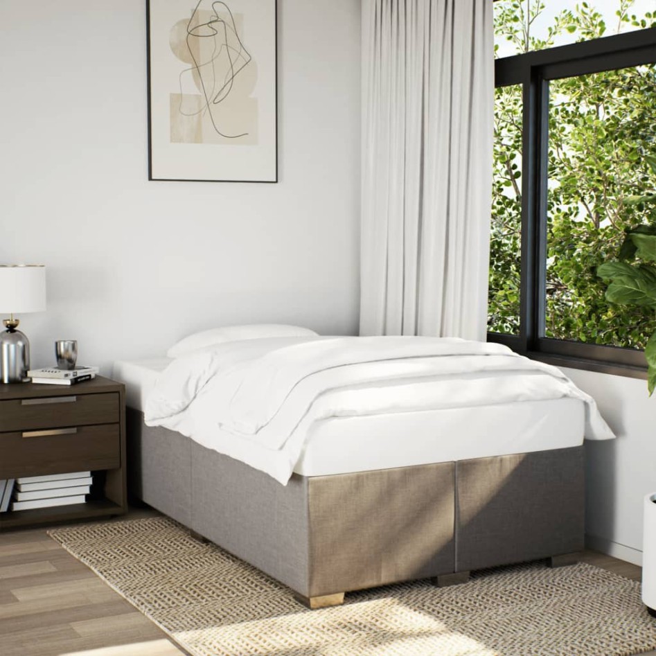 Estructura de cama sin colchón tela gris taupe 120x190