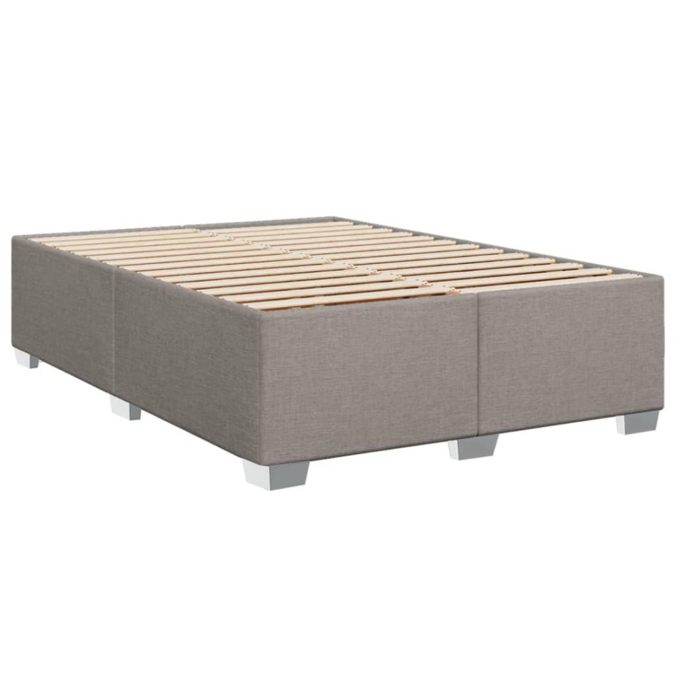 Cama sin colchón tela gris taupe 140x190