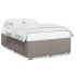 Cama sin colchón tela gris taupe 140x200