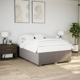 Cama sin colchón tela gris taupe 160x200