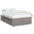 Cama sin colchón tela gris taupe 160x200