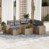 Set de sofás de jardín y cojines 8 piezas ratán sintético