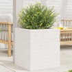 Jardinera de madera maciza de pino blanca 40x40x46 cm