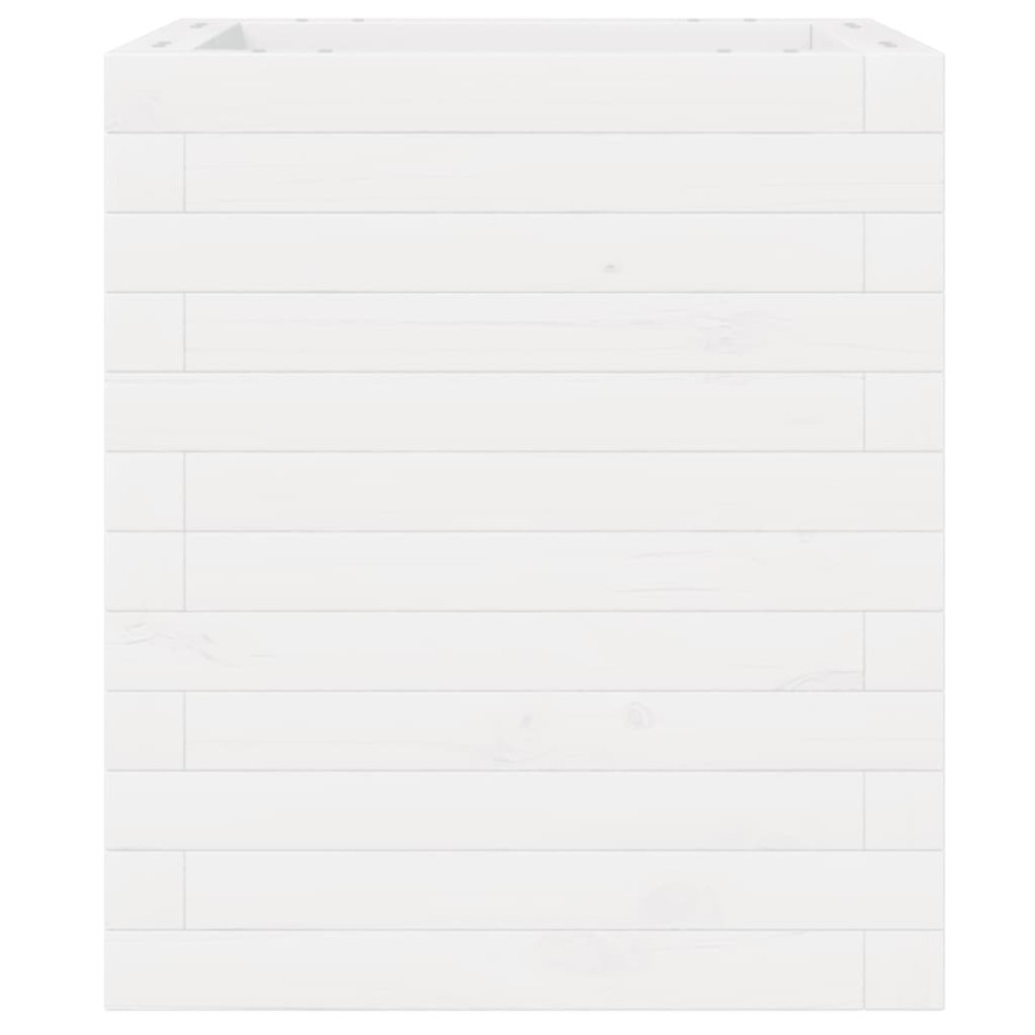 Jardinera de madera maciza de pino blanca 40x40x46